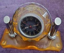 Table Clock "Chelyabinsk watch factory", Tank clock, 3-56s USSR Work Very Well 