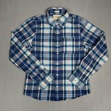 Abercrombie Fitch Blue Plaid Button Down Shirt Muscle Fit Preppy Men s Medium