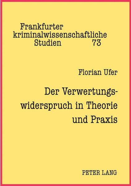 Der Verwertungswiderspruch In Theorie Und Praxis Florian Ufer Taschenbuch 196 S.-image