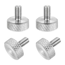 4 PCS Silver M4x8mm Flat Head Knurled Thumb Screws 304 Stainless Steel Bolts
