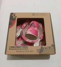 Bambooware Kids plate Set girls color pink