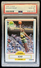 1990-91 Fleer Shawn Kemp Rookie RC #178 SuperSonics PSA 10 GEM MINT
