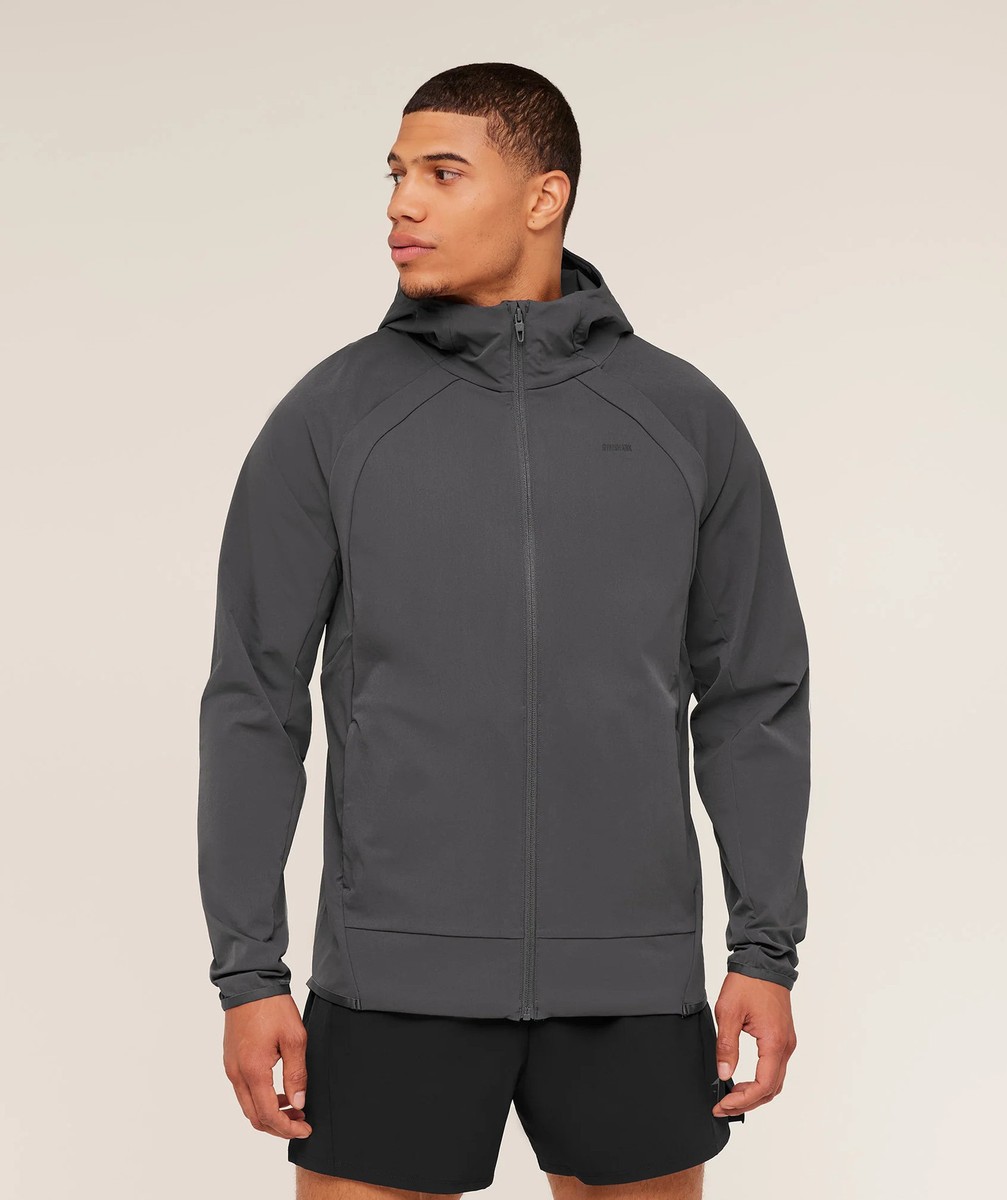 Weekend Zip Through Shell Jacket(Grey)-Gymshark|3080 | eBay