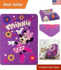 Machine Washable Disney Minnie Mouse Throw Blanket, 46" x 60", Cozy and Stylish