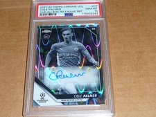 2021/22 Topps Chrome SOCCER COLE PALMER AUTOGRAPH/AUTO RAYWAVE REFRACTOR PSA 10