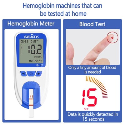 Hemoglobin HB HCT Test Kit Home Blood Anemia Iron Deficiency Tester