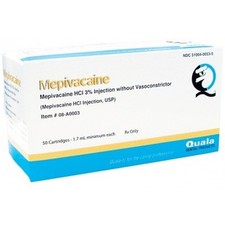 Quala 08-A0003 Mepivacaine HCI Injection 3% Without Vasoconstrictor 50/Bx