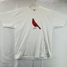 Vintage St. Louis Cardinals Embroidered Red Bird White T-Shirt XL Jerzees