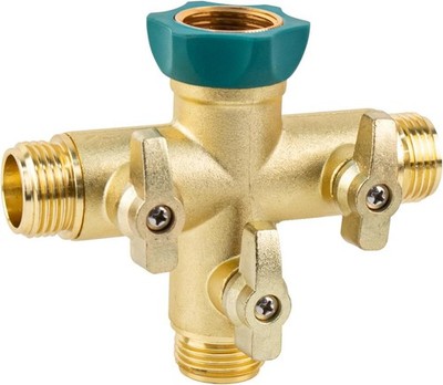 3 Wege Verteiler Metall 3 4 Zoll Wasseranschluss Garten 3 Gummidicht
