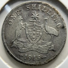 1915 Shilling Coin - Very Good or Better - Silver George V