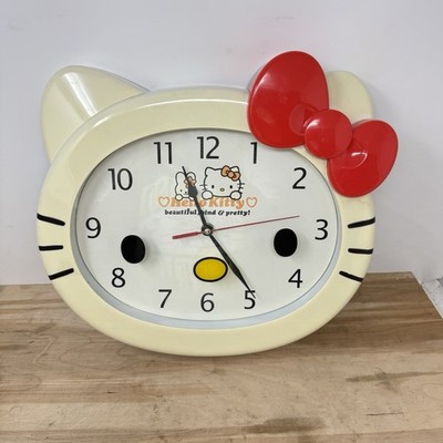 Hello Kitty Retro Large Wall Clock Decor Works Perfectly SEE PICS