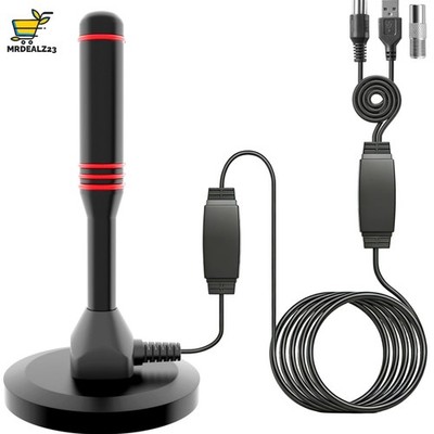 DVB-T2 Antenne HDTV Zimmerantenne 5m Kabel Verstärker magnetisch
