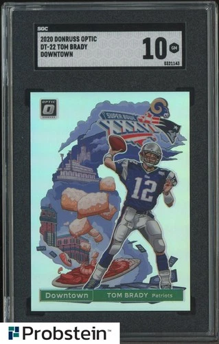 2020 Donruss Optic Downtown #DT-22 Tom Brady Patriots SSP CASE HIT SGC 10