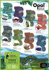 100g Opal Regenwald 21 - 4-fädig / 4-fach Sockenwolle Garn Stricken (78,00€/kg)