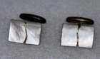 Pair Cufflinks Golden Mother of Pearl Vintage
