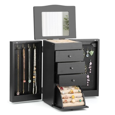 Jewelry Jewelry Organizer, 5-Layer Wooden Jewelry Organizers and Storage Boxe...