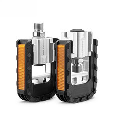 ROCKBROS Pedali Pieghevole per Bici 9/16 in Alluminio Antiscivolo con Riflettori