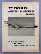 BOAC Airline Timetable Winter Schedules 1965/1966 ABC Word Airways Guide VC10