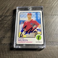Ethan Wilson Signed IP Auto 2022 Topps Heritage Minors RC Rookie Card Phillies