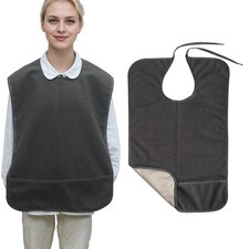 Non Slip Bib for Adults for Eating,Waterproof Adult Large Towel Bibs for Elde...