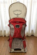 Osprey Poco Premium Baby Carrier Red Gray Adjustable Straps Mesh Back Ventilatio