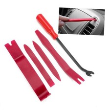 5 PCS Auto Trim Removal Tool Kit, No-Scratch Auto Interior Door Panel Rivet Red