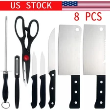 8 PCS Professional Kitchen Chef Knife Set Stainless Steel Ultra Sharp Knives US