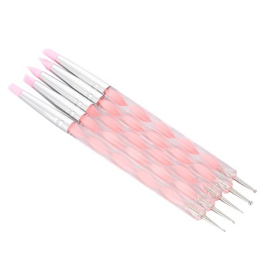 5pcs Dual Ended Carving Sculptur Pen Set Silikon Kopf Dotting Pen Maniküre N DON