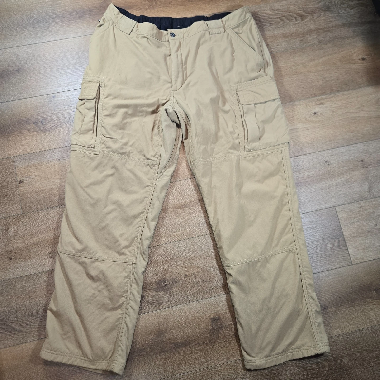 Duluth Trading Dry On The Fly Cargo Pants 2XLx32 Khaki Nylon Outdoor Flex Hiking