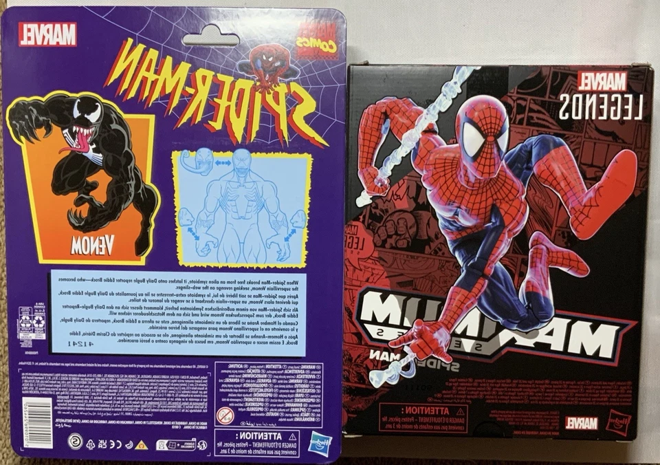 Hasbro Marvel Legends Retro Carded Venom + Maximum Series Spider-Man Paquete Foto 3 de 4