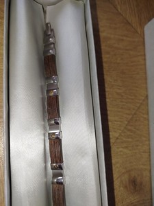 bracelet homme acier inoxydable Bois Vintage 