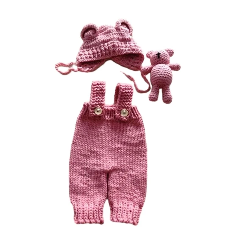 Infant Photo Props Photography Clothes Bear Ears Hat Romper Newborn Shower Gift