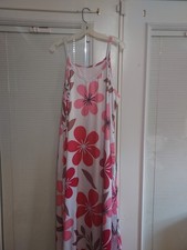NWT WOMEN'S PLUS SIZE 3X PINK & WHITE FLOWER MAXI DRESS #8