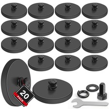 DIYMAG 20Pack Rubber Coated Anti-Scratch Mounting Magnets, 30lbs Strong Black