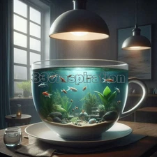 Digital Image Picture Photo Wallpaper Background Desktop Art Fish Teacup #A286