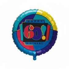 Happy 60th Birthday 1-Sided 18" Foil Balloon Non-Packaged
