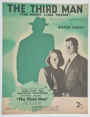 The Third Man film sheet music. From the film with Orson Welles