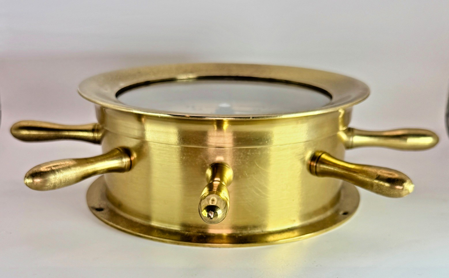 Chelsea Clock Co. Brass Ship’s Wheel Clock – U.S. Maritime Commission – Nautical