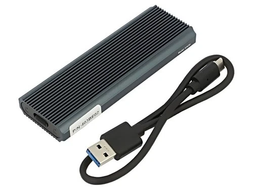 52630 Hard Drive Enclosure: M.2 PnP SATA III, USB 3.1 Aluminum QOLTEC