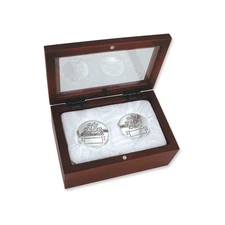 Stephan Baby Satin-Lined Rosewood Keepsake Box with Silver Plated Boxes