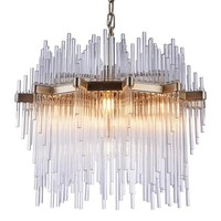 Durchsichtig Champagner Glamour Kristall HäNgelampe Pendelleuchte 7X60W/E14