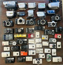 HUGE DIGITAL CAMERA LOT OF 56 PARTS/REPAIR CANON NIKON SONY FUJI LUMIX MORE