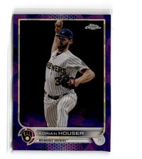 Adrian Houser 2022 Topps Chrome Sapphire #486 Purple Refractor 5/10 Brewers