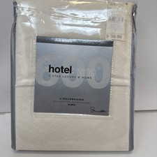 2 Hotel Living Diamond Collection 600 Count King Ivory Supima Cotton Pillowcases
