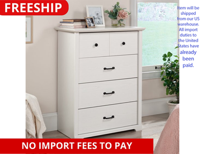 Mainstays Harrington 4 Drawer Dresser, White Wood Finish
