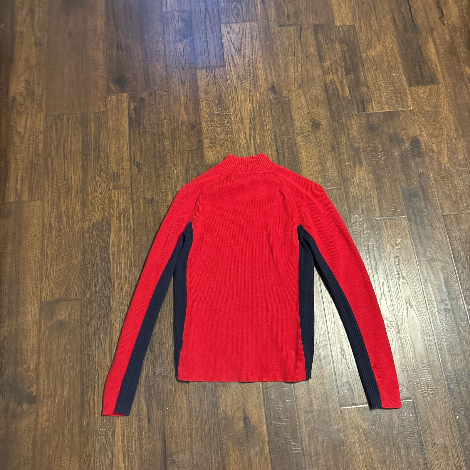 Tommy Hilfiger Men's Red Fleece Long Sleeve 1/4 Zip Pullover Jacket thumbnail 3