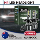 Pair H4 8000LM LED Headlight kit 6000K Lamp Bulbs Globes Hi/Lo Beam Upgrade