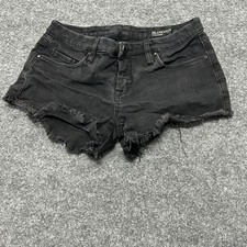 Blank NYC Denim Shorts Womens Size 26 Black Little Queenie Raw Hem Frayed Cutoff