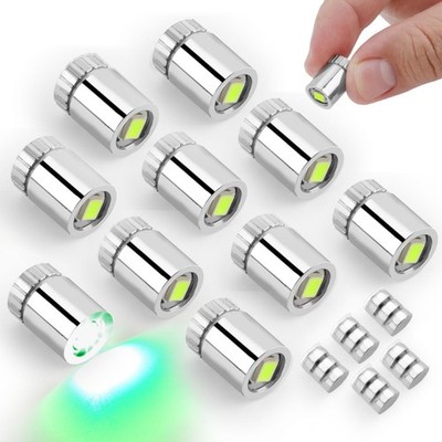 BTFO 10 Stück Miniatur-LED-Leuchten mit Batterien, 1,5 x 1 cm/0,59 x 0,39 Zoll, grün 