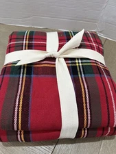 Pottery barn Stewart PLAID  Duvet cover full queen Red